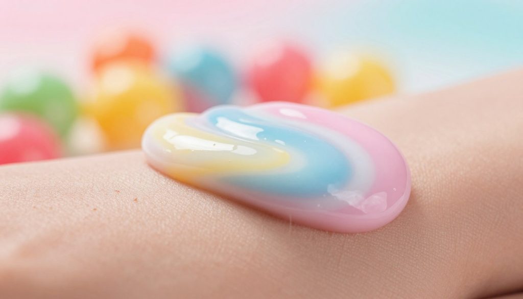 taffy-like skin texture and detail